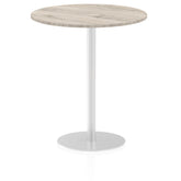 Dynamic Italia 1000mm Poseur Round Table Grey Oak Top 1145mm High Leg ITL0153 DD